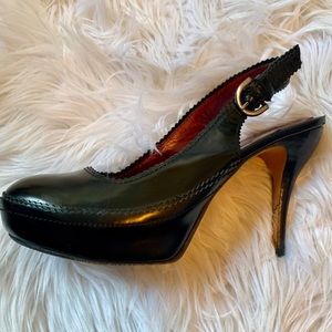 Max Studio black leather platform pumps!